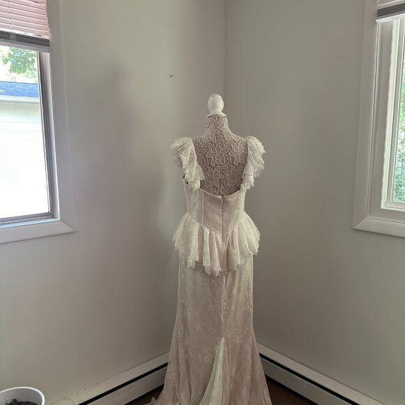 BHLDN Marguerite Peplum Corset Lace Wedding Gown - Picture 5 of 5